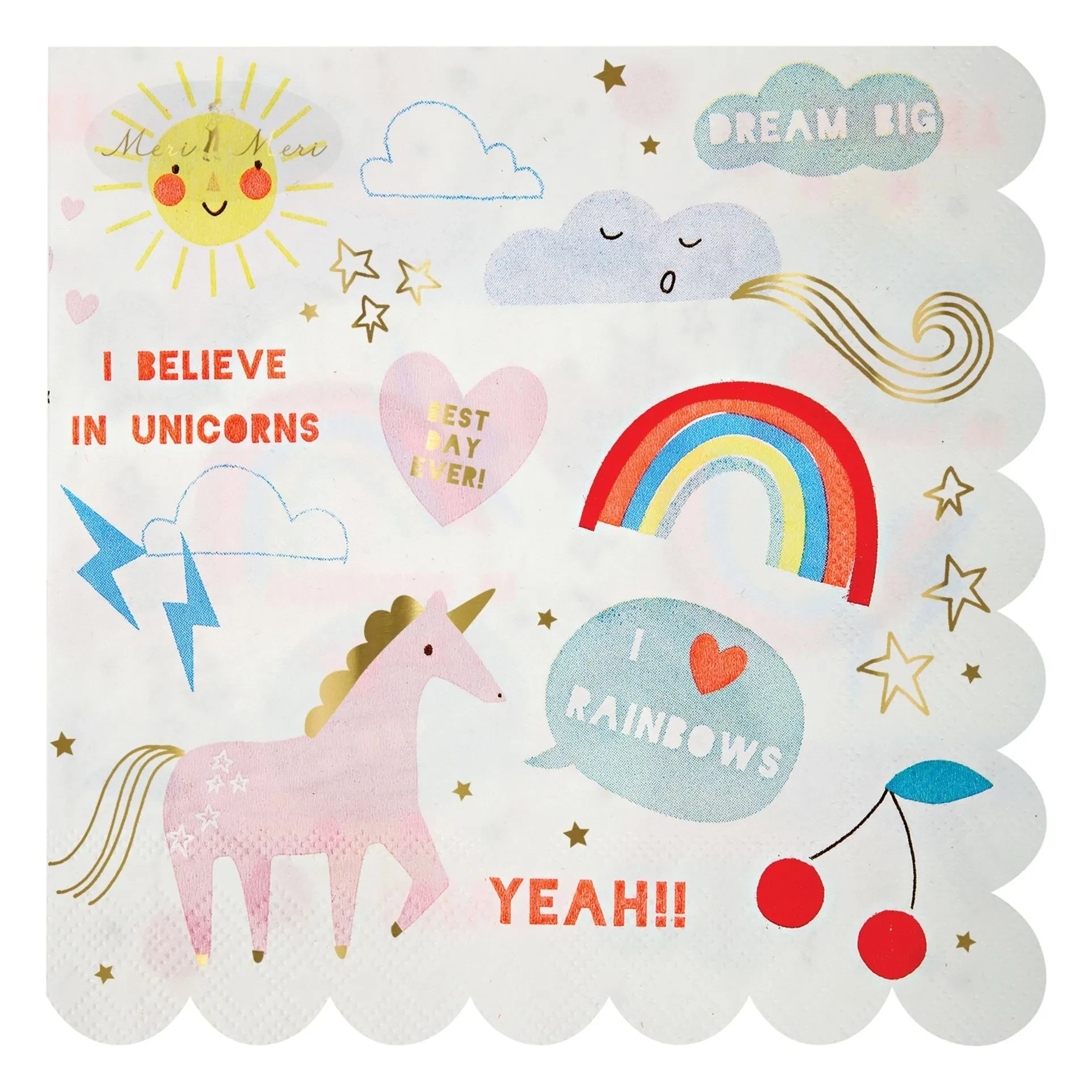 Meri Meri - I Believe in Unicorns kağıt havlular - 16'lı Set