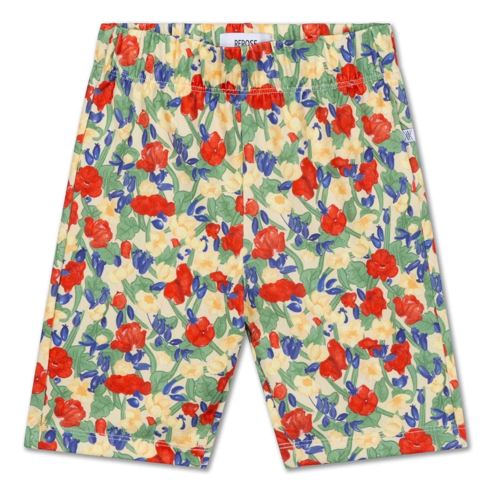 Repose AMS – Radlerhose mit Blumenmuster aus recycelter Faser | Blassgelb