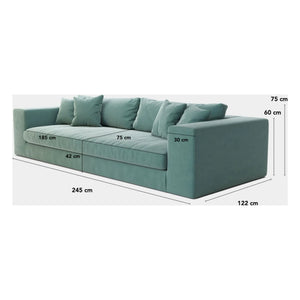 Panac Edition - Bellechasse 3 kişilik kanepe, pamuk ve ketenden - 245 cm | Perle