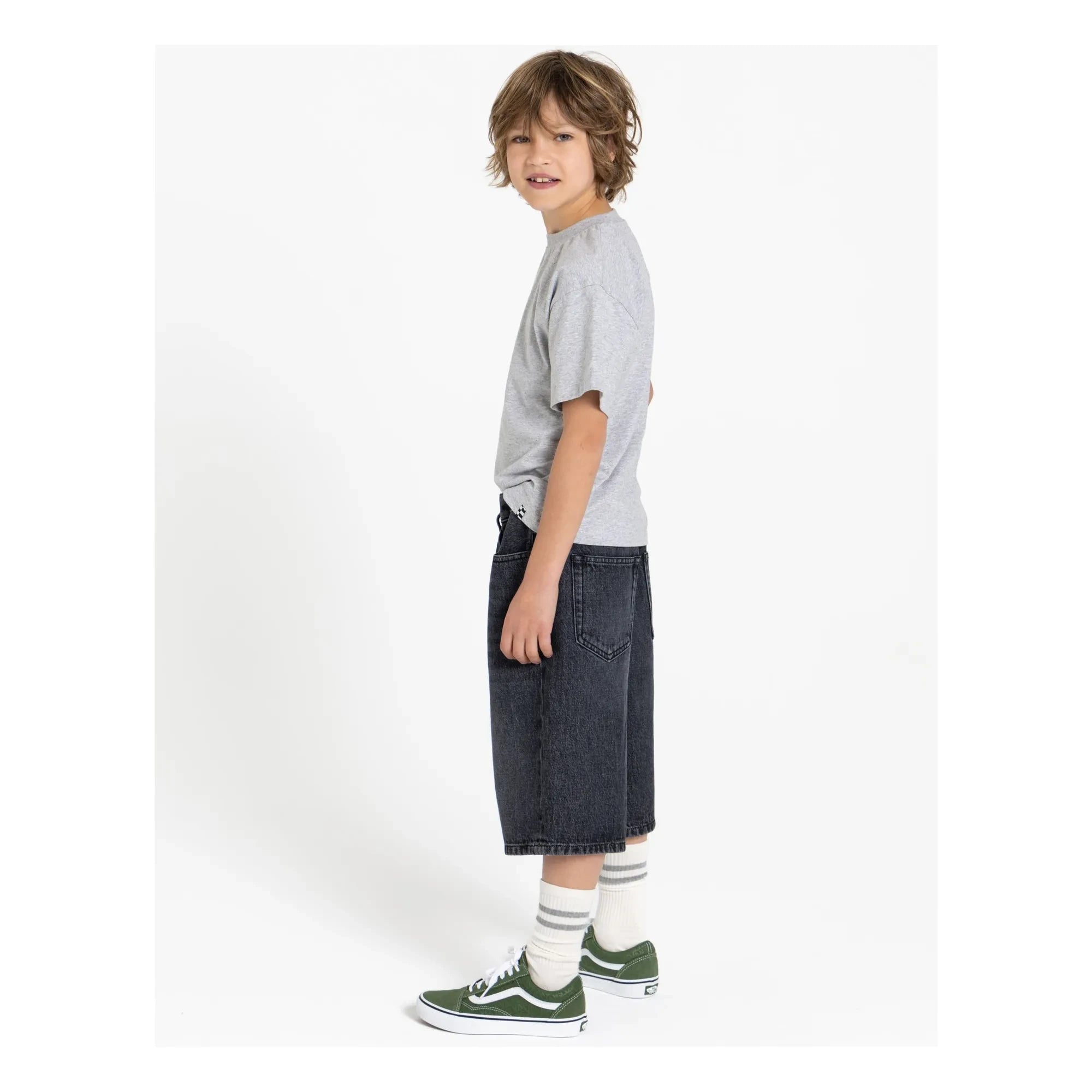 Finger in the nose - Bermuda Denim Oversize Sacha | Denim gri