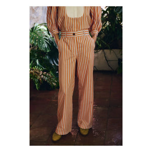 Maria de la Orden - Romeo Gestreifte Baumwollhose | Orange