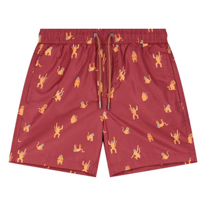 Beachlife - Monkey Bath Shorts | Burgundy