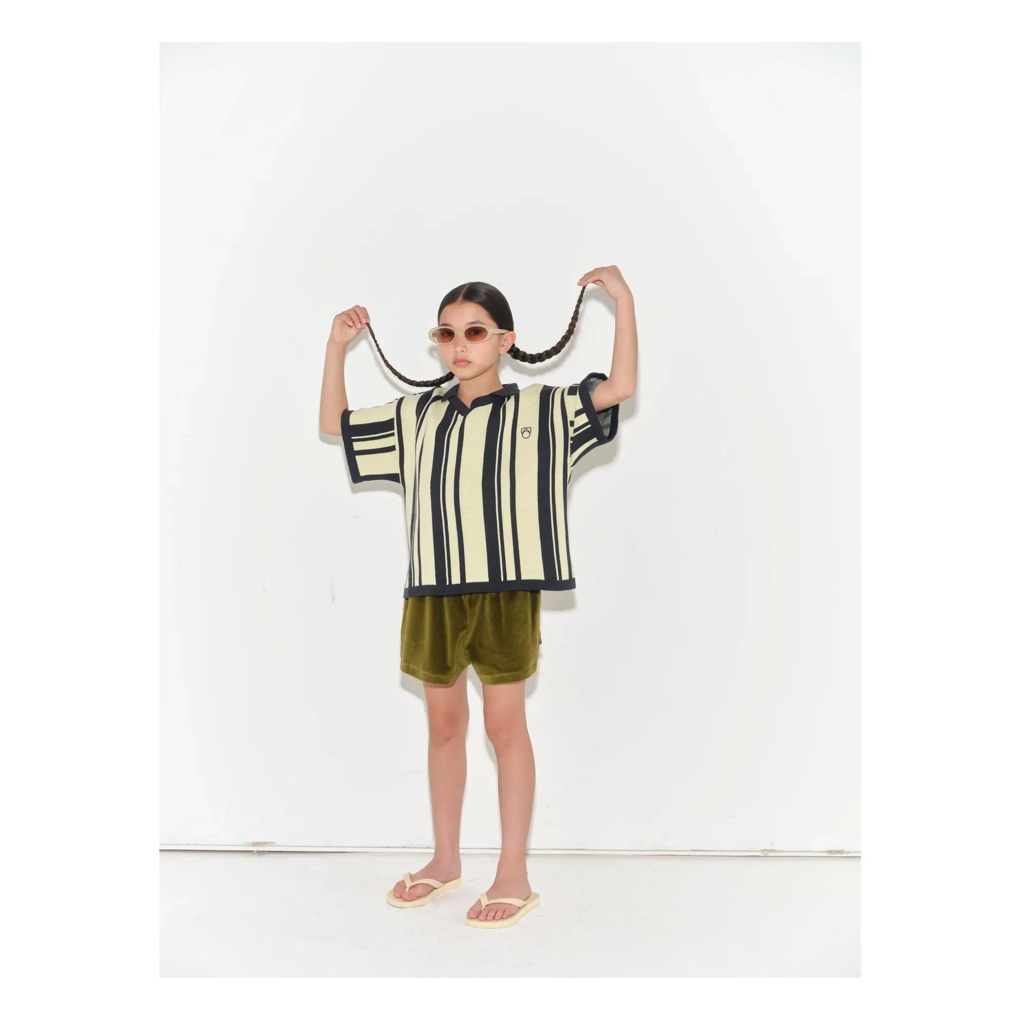 Main Story - Gestreiftes Sport-Poloshirt aus Bio-Baumwolle | Blassgelb