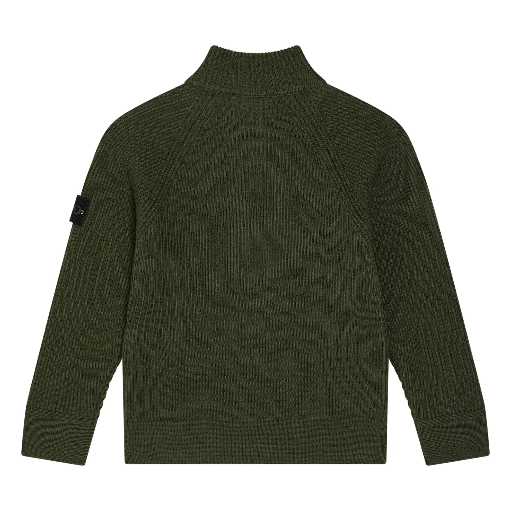Stone Island - Yün Logolu Fermuarlı Yelek | Haki