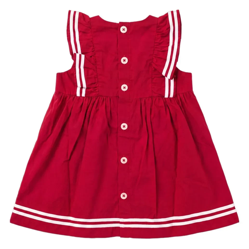 Petit Bateau - Organic cotton dress and bloomer set | Dark red