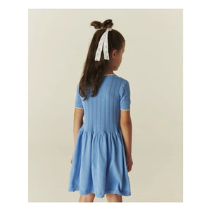 Copenhagen Colors - Pointelle Bio-Baumwoll-Netzkleid | Azurblau