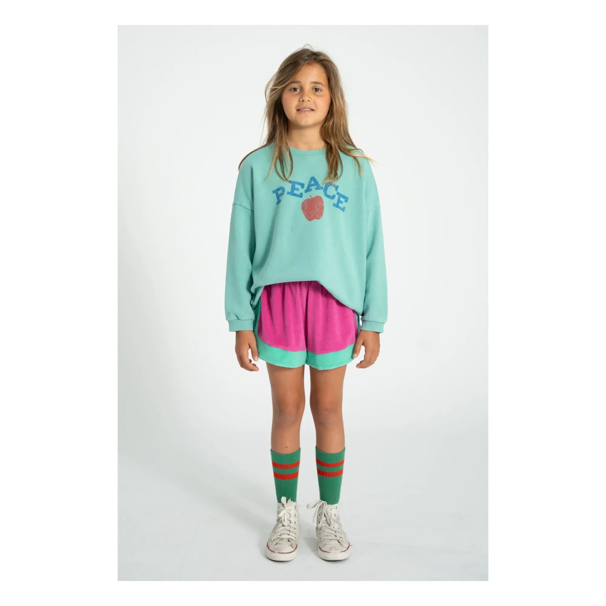 Piupiuchick - Peace organik pamuk sweatshirt | Turkuaz