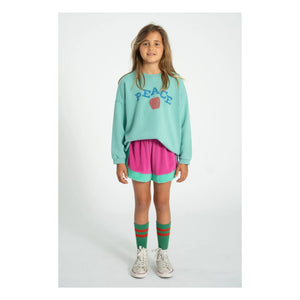 Piupiuchick - Peace Bio-Baumwoll-Sweatshirt | Türkis