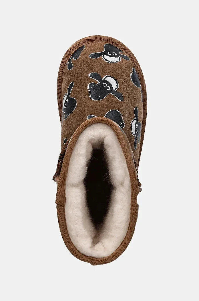 Emu Australia Shaun The Sheep Print Çocuk Süet Kar Botları