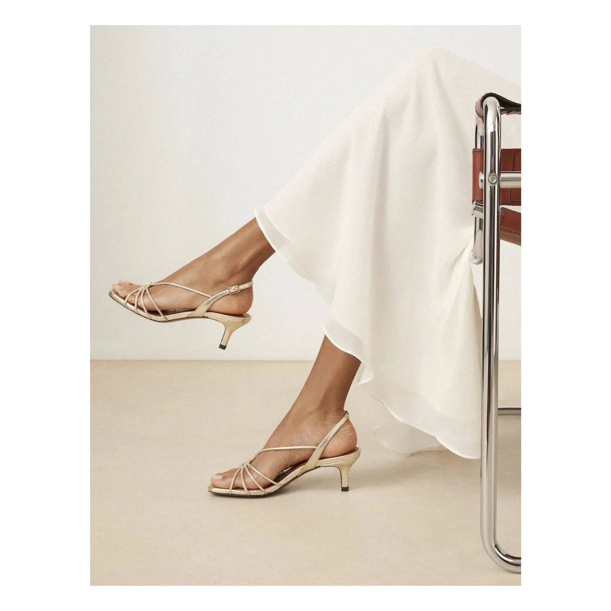 Rivecour - Sandale Nr. 470 Crackle-Leder | Silber