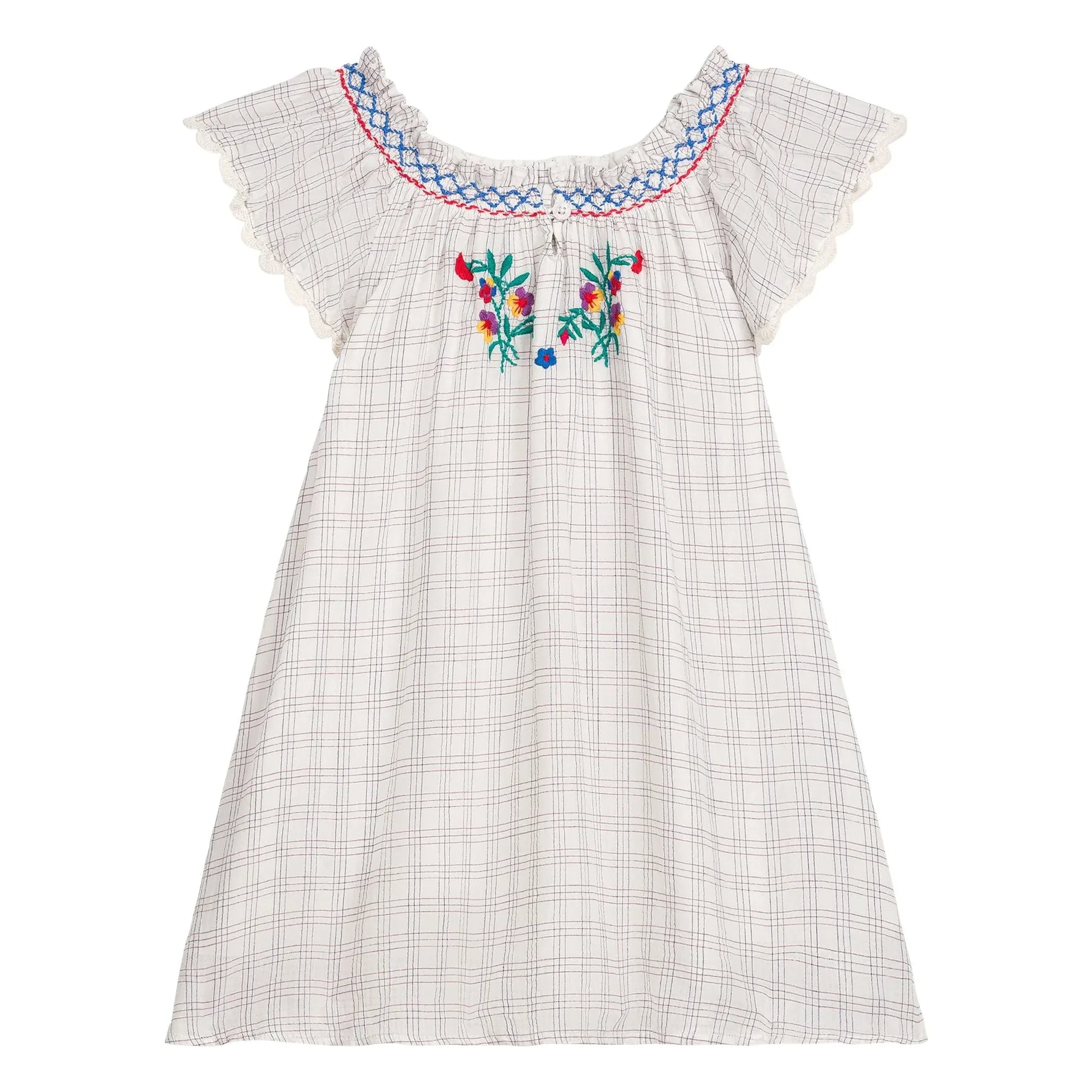 Louise Misha - Embroidered dress Edith Carreaux Organic cotton | Cream
