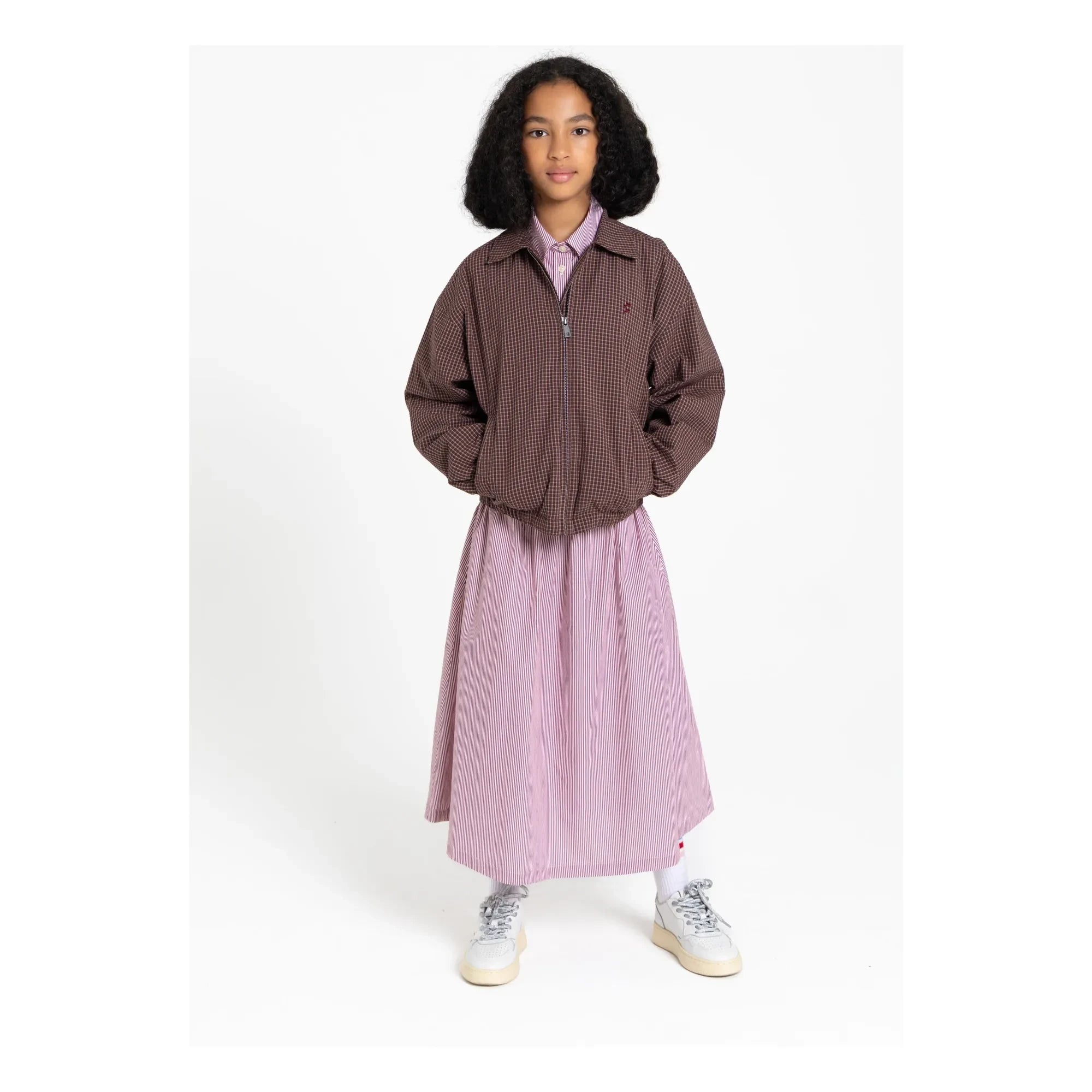 Finger in the Nose - Striped Lina Skirt | Brick Red