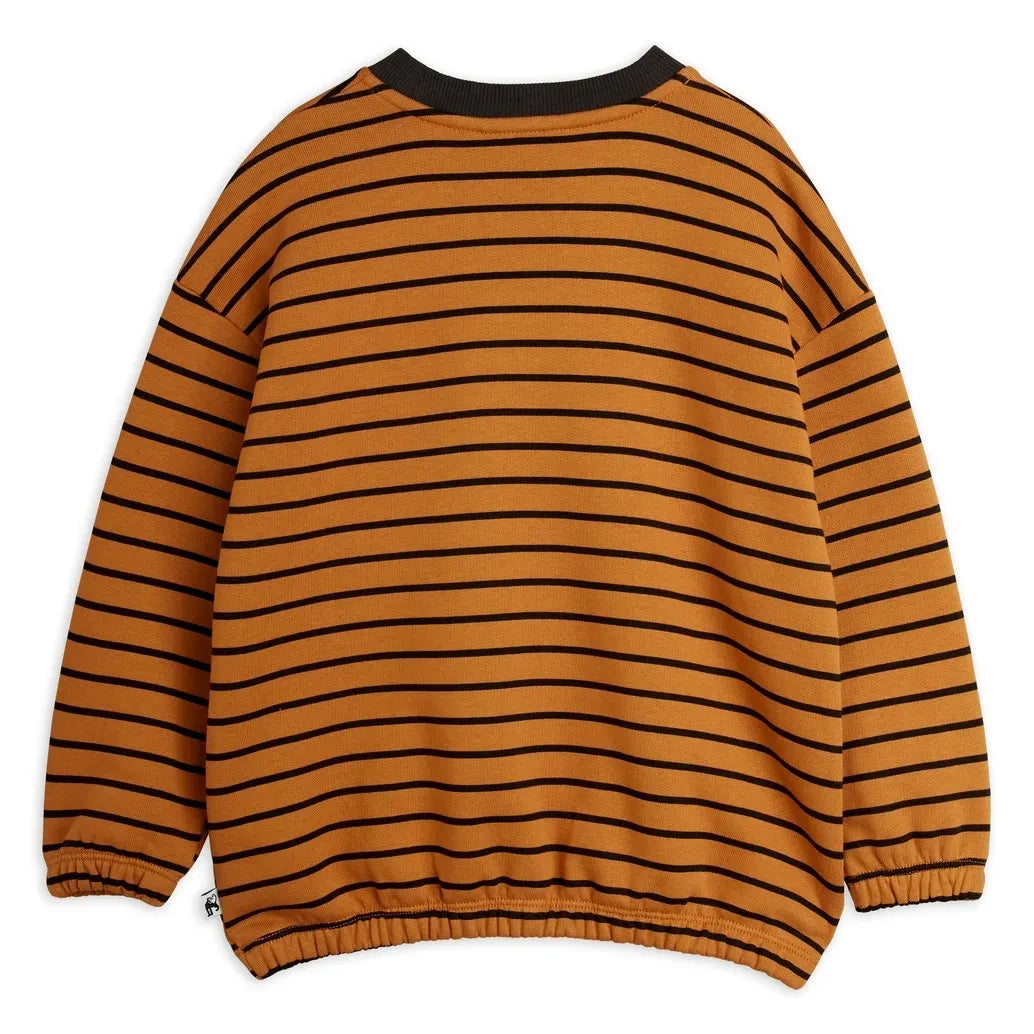 Mini Rodini - Organic cotton striped sweatshirt | Brown