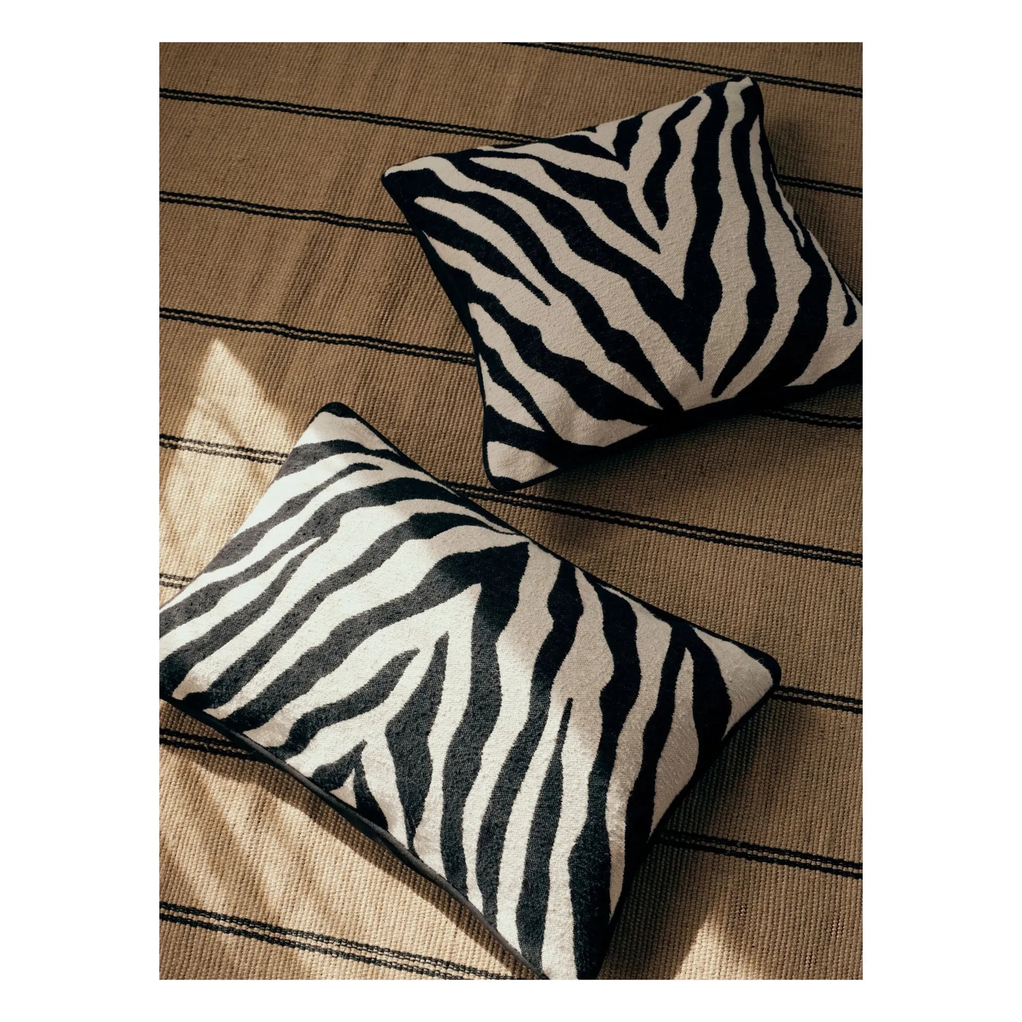 Broste Copenhagen - Zebra yastık kılıfı | Noir/Blanc