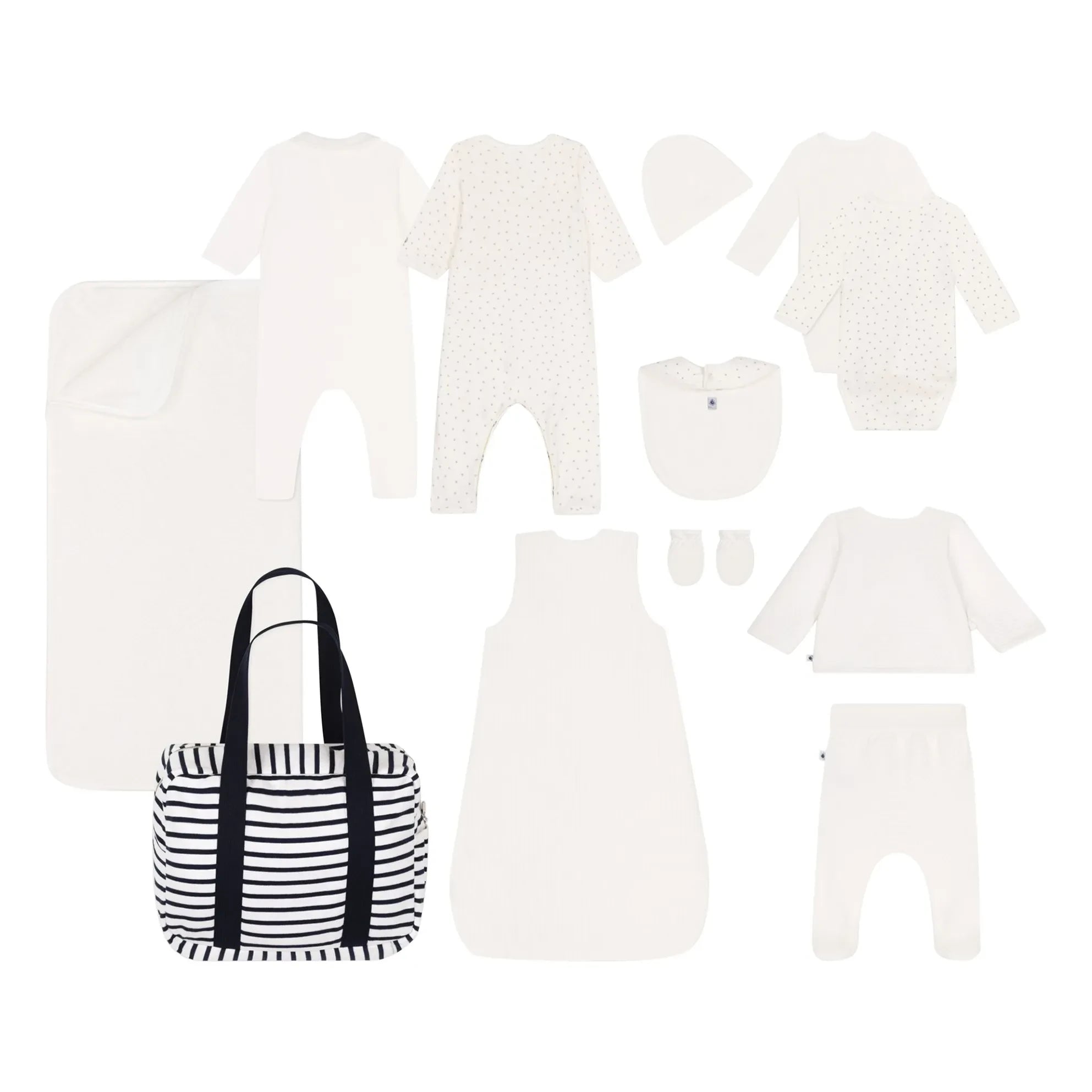 Petit Bateau - Organik Pamuklu Çizgili Hamile Çantası | Lacivert