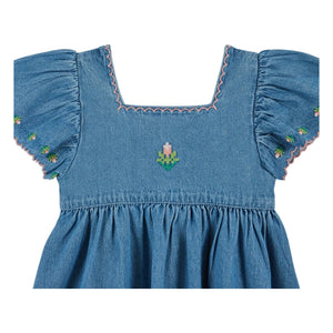Emile et Ida - Besticktes Jeanskleid | Blau