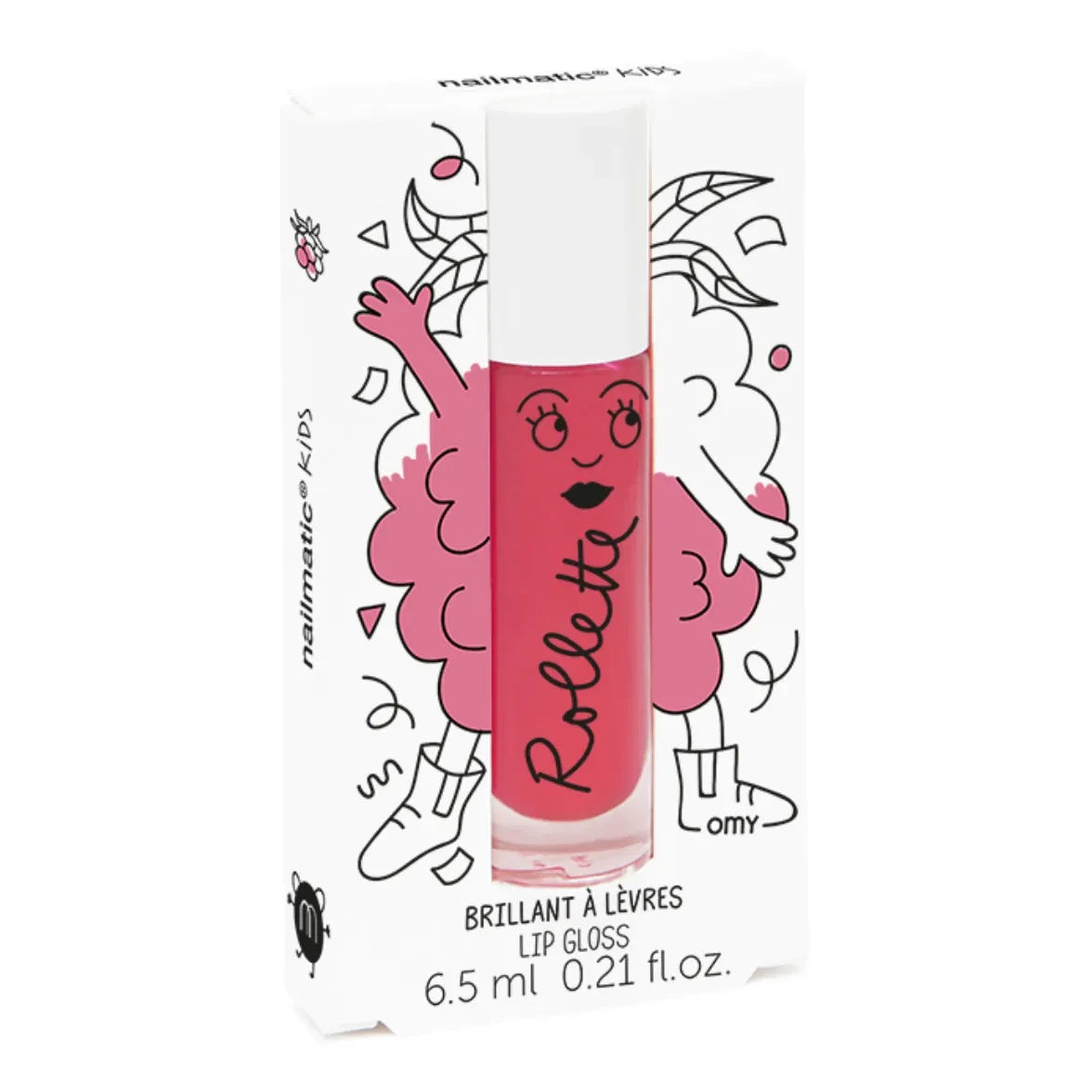 Nailmatic Kids - Raspberry Lip Gloss Rollette - 6.5 ml | Ahududu Kırmızısı