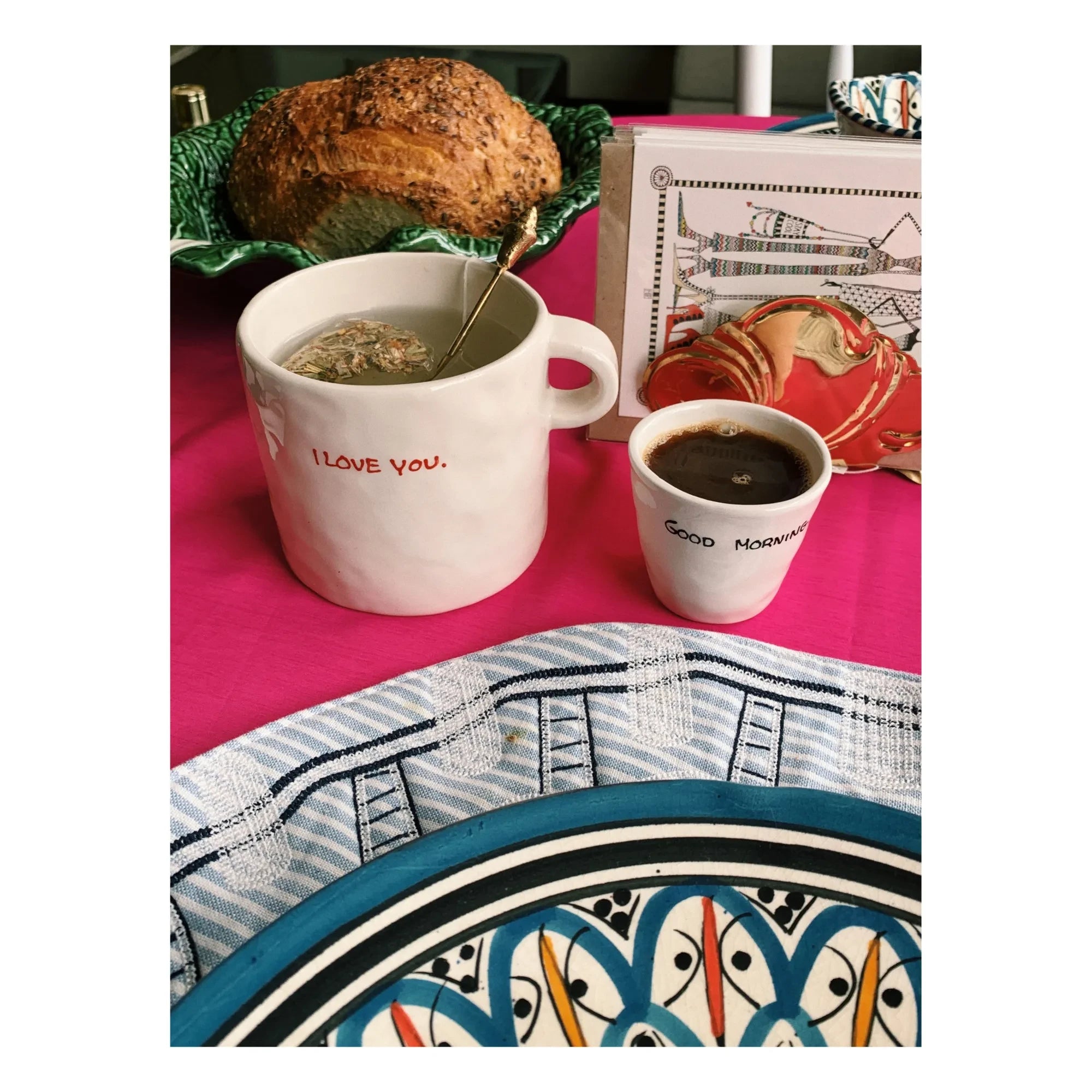 Anna + Nina - I Love You Tasse | Cremefarben