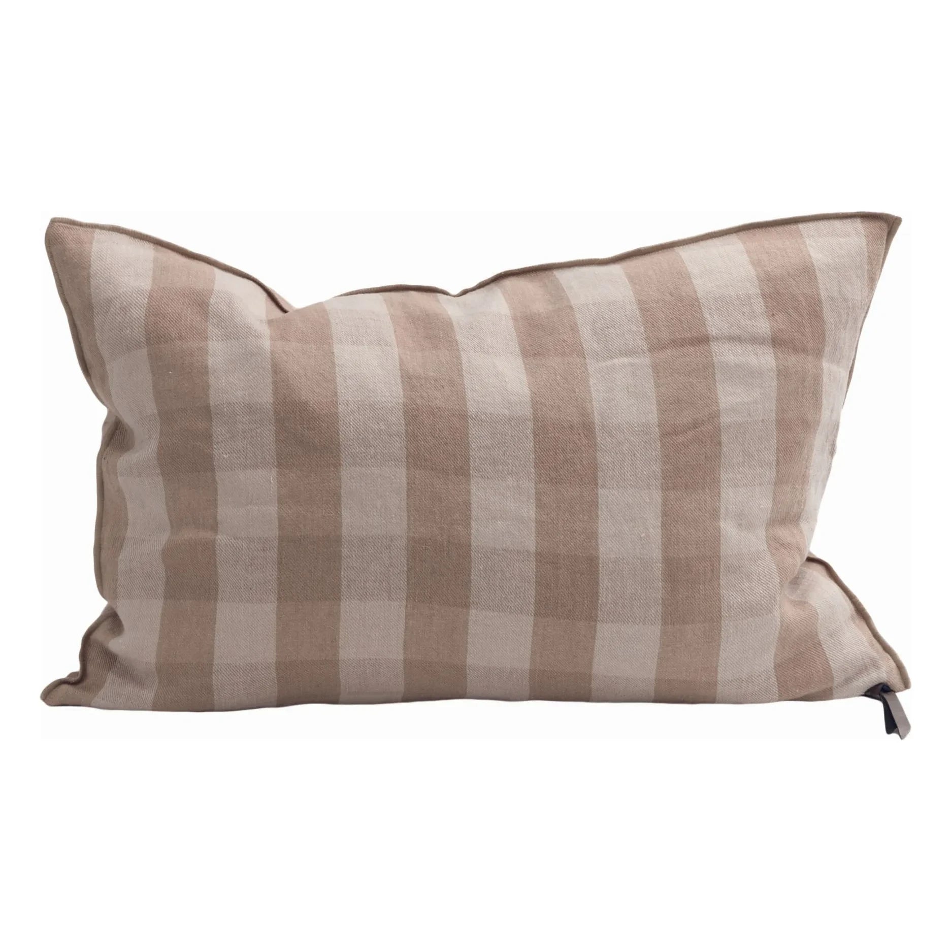 Maison de Vacances - Washed Linen Cushion Cover Vichy Cottage | Nude