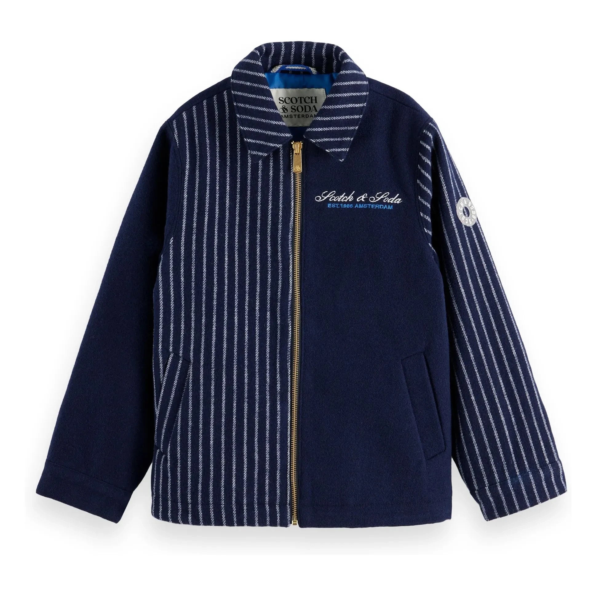 Scotch & Soda - Çizgili Coach Ceket | Lacivert