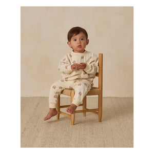 Quincy Mae - Sweatshirt aus Bio-Baumwolle mit Bärenmotiv | Ecru