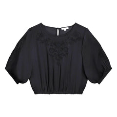 Louise Misha - Chayana Baumwollbluse | Schwarz