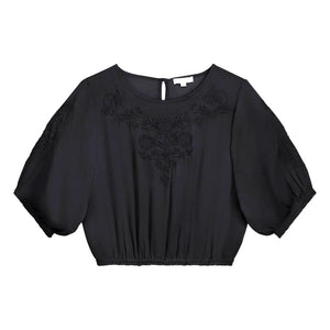 Louise Misha - Chayana Baumwollbluse | Schwarz