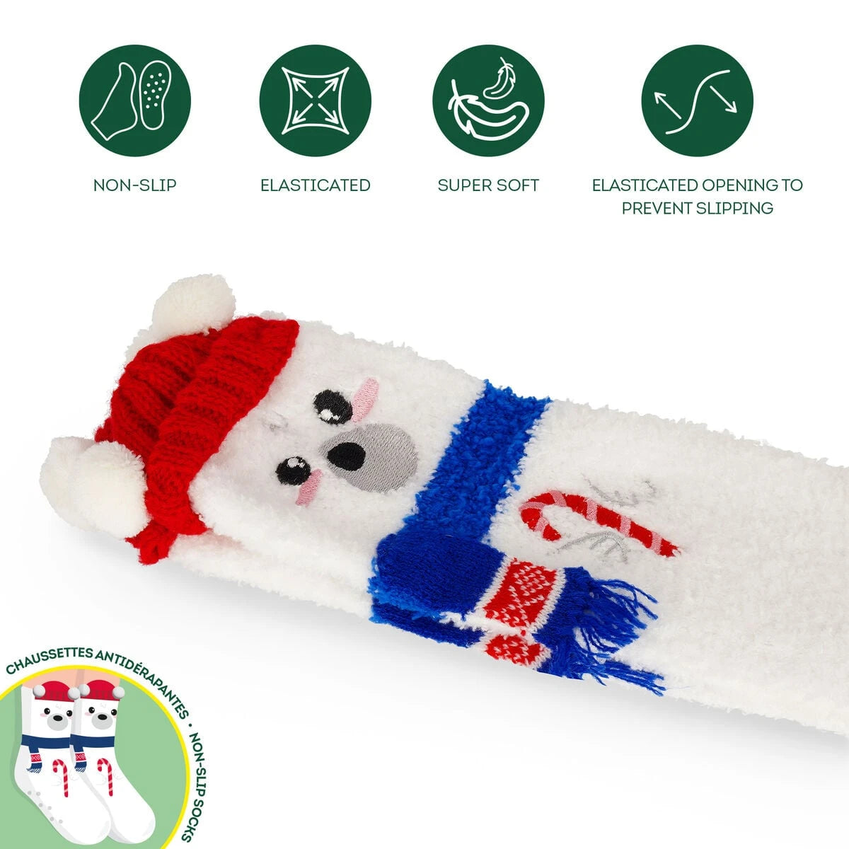 Legami - Kinder Weihnachts-Slipper Socken Polar Bear - Perfekte Passform!