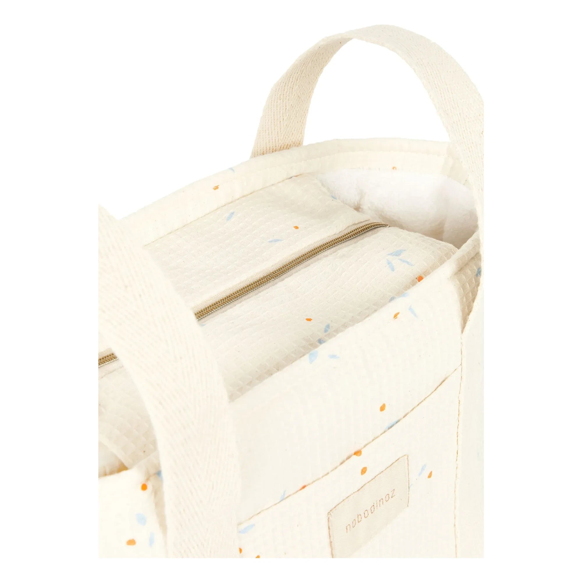 Nobodinoz - Baby Stroller Organizer Opera Orange Cherries | Beige