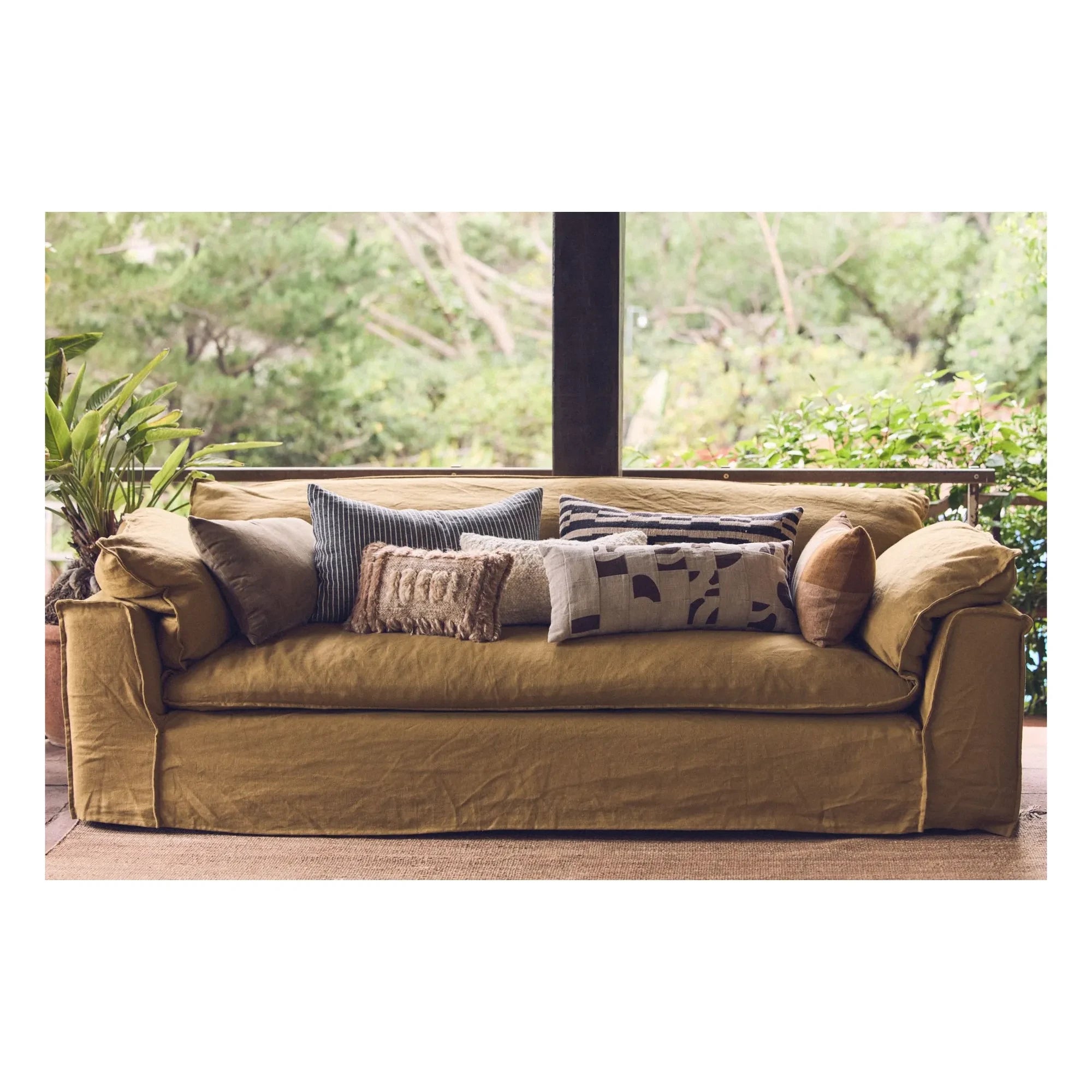 HKliving - Kissen mit Yama-Muster | Natur