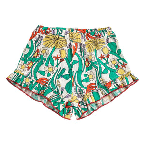 Bobo Choses - Organic Cotton Floral Pattern Ruffled Baby Shorts | Ecru