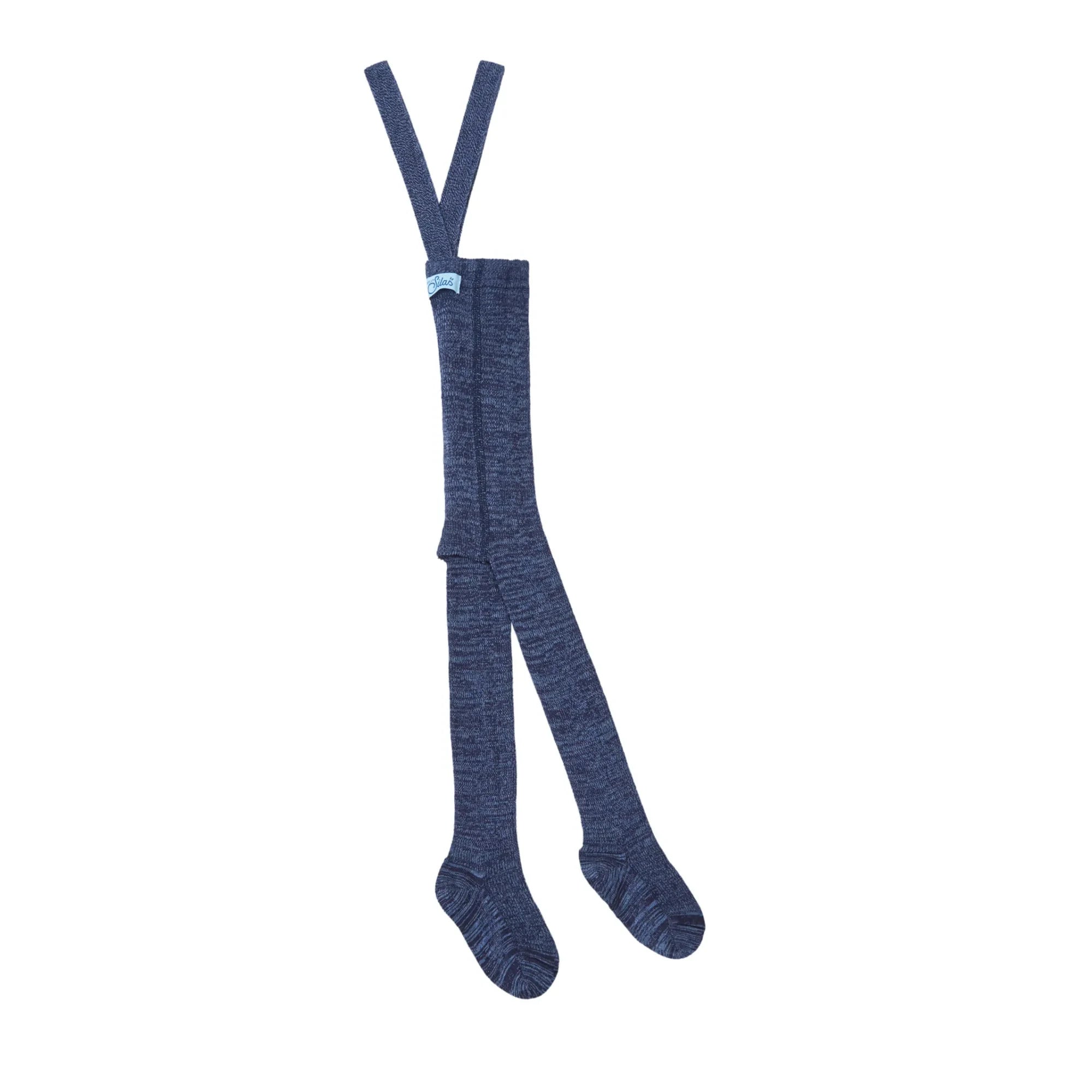 Silly Silas - Organic Cotton Suspenders Tights | Denim Blue