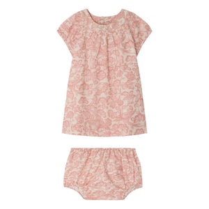 Bonpoint - Cachouli Fleurie Organik Pamuk Elbise | Toz pembe