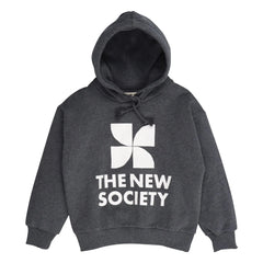 the new society - Logo Kapüşonlu Sweatshirt | Koyu gri