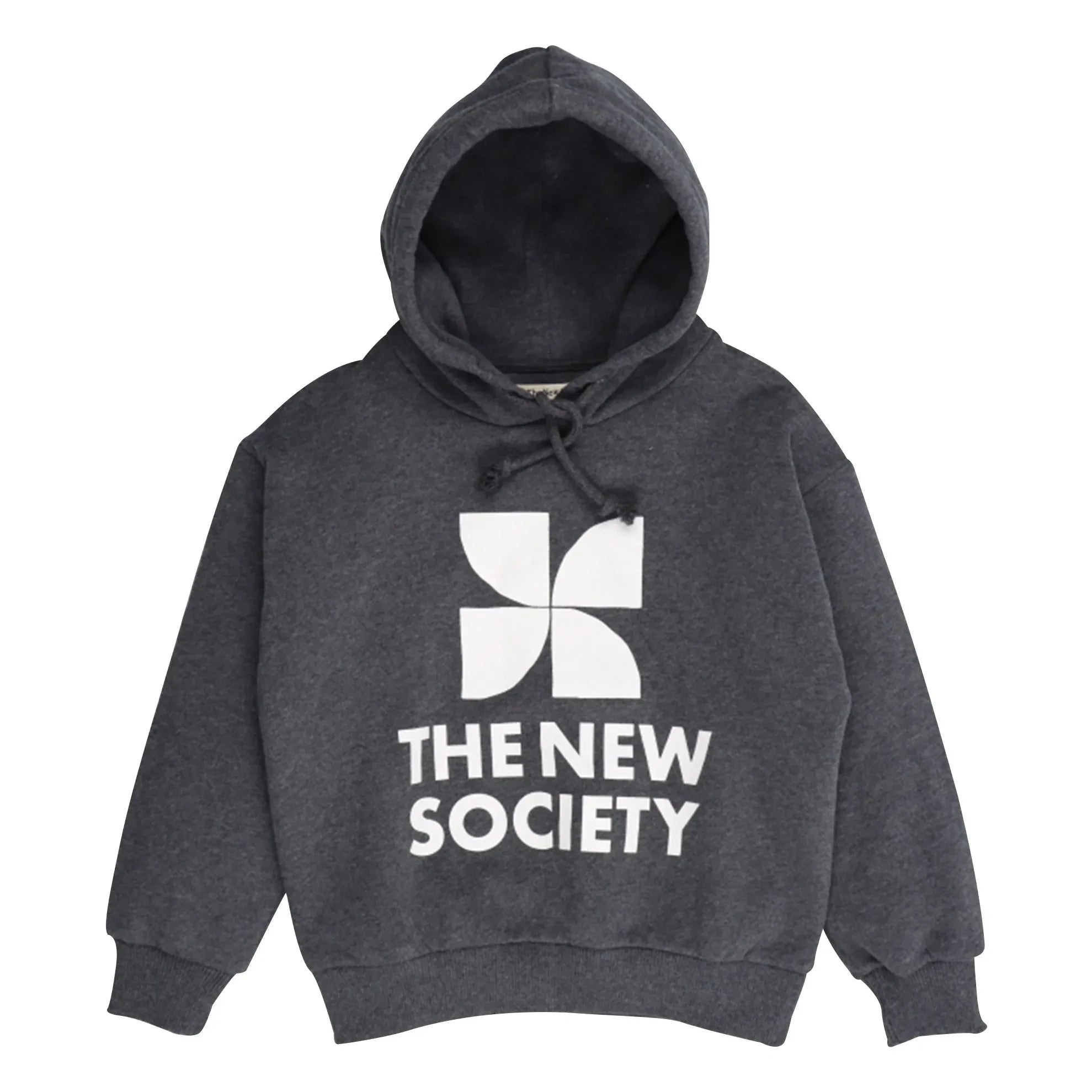 the new society - Logo Kapüşonlu Sweatshirt | Koyu gri