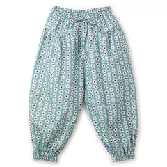 Fabula - Elastic-Waist Floral Pants | Light Blue