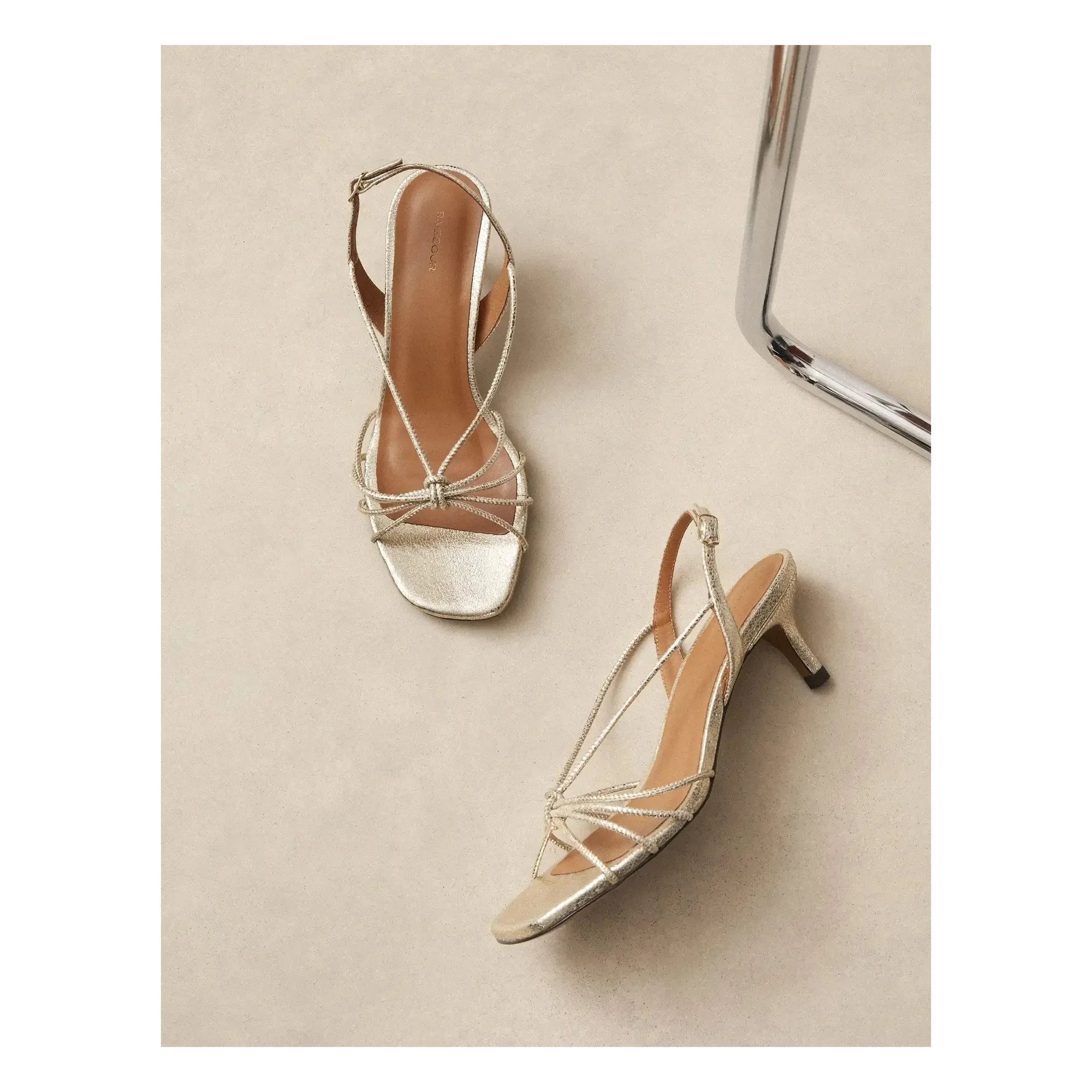 Rivecour - Sandale Nr. 470 Crackle-Leder | Silber