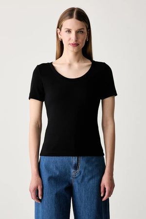 Weekend Max Mara basic kadın pamuklu elastan T-shirt WKDMULTIJ