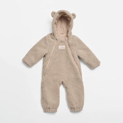 FINNSON Alf Footless Eco Pram Suit Borg - Beige-Pramsuits-Beige-12-18m | Natural Baby Shower