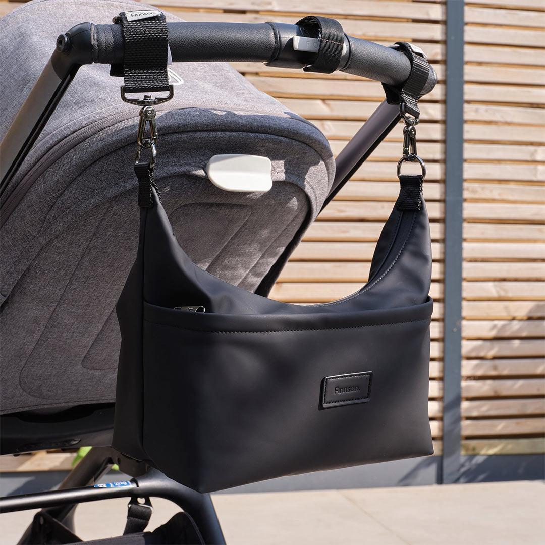 Finnson Fia Eco Oversized Stroller Organiser - Black-Stroller Organisers-Black-One Size | Natural Baby Shower