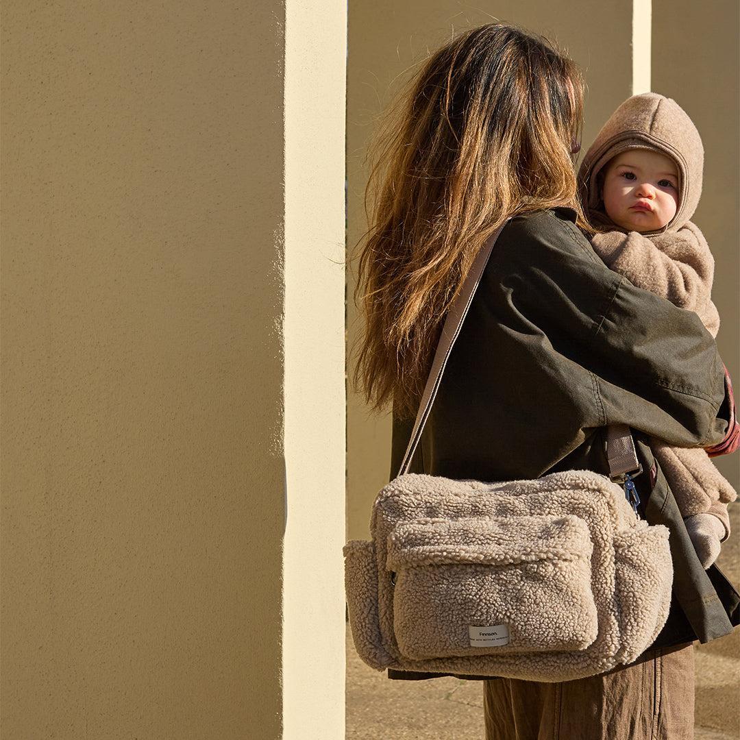 Finnson Freya Eco Stroller Organiser with Stroller Clips - Beige-Stroller Organisers-Beige- | Natural Baby Shower