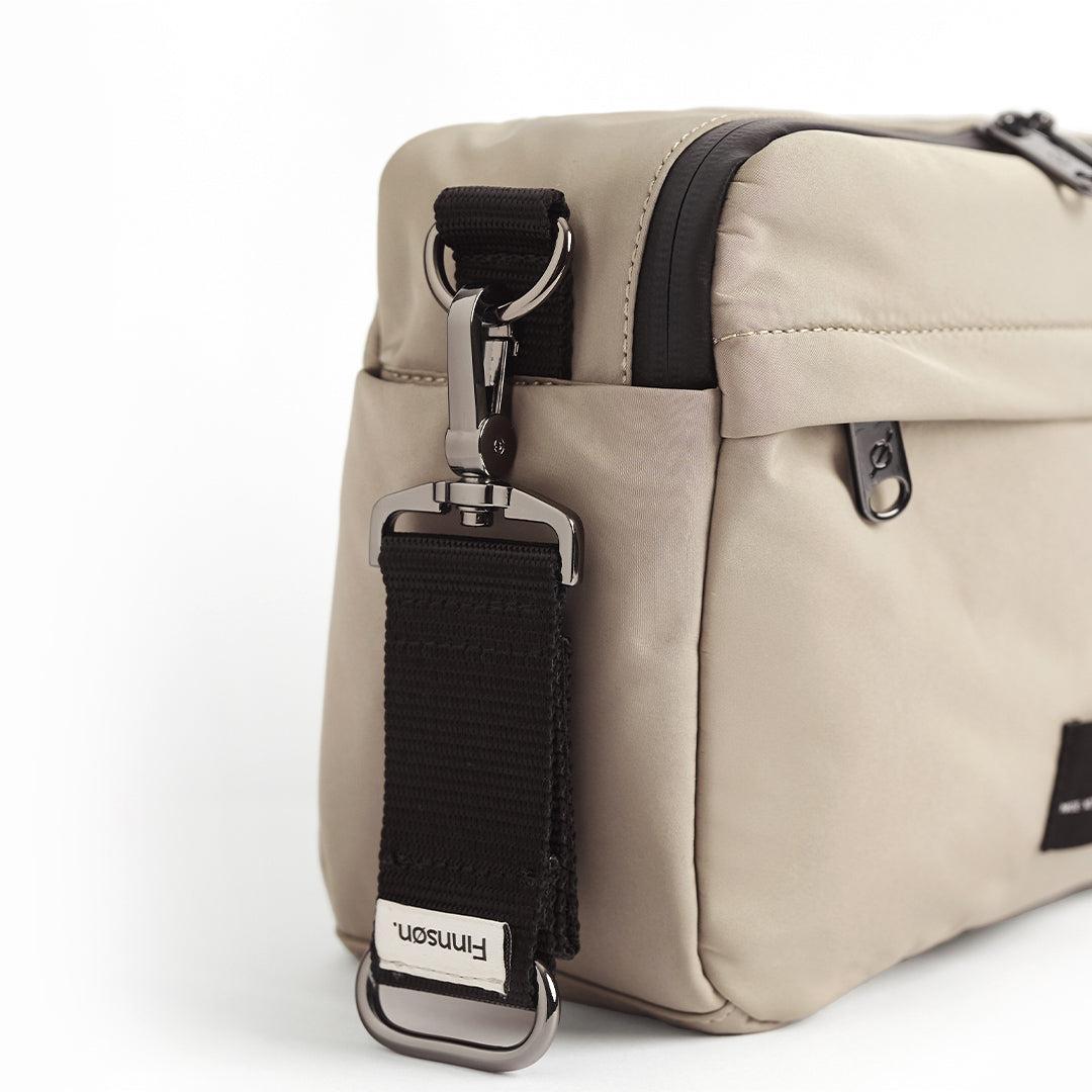 Finnson Frida Eco Stroller Organiser with Stroller Clips - Taupe-Stroller Organisers-Taupe- | Natural Baby Shower