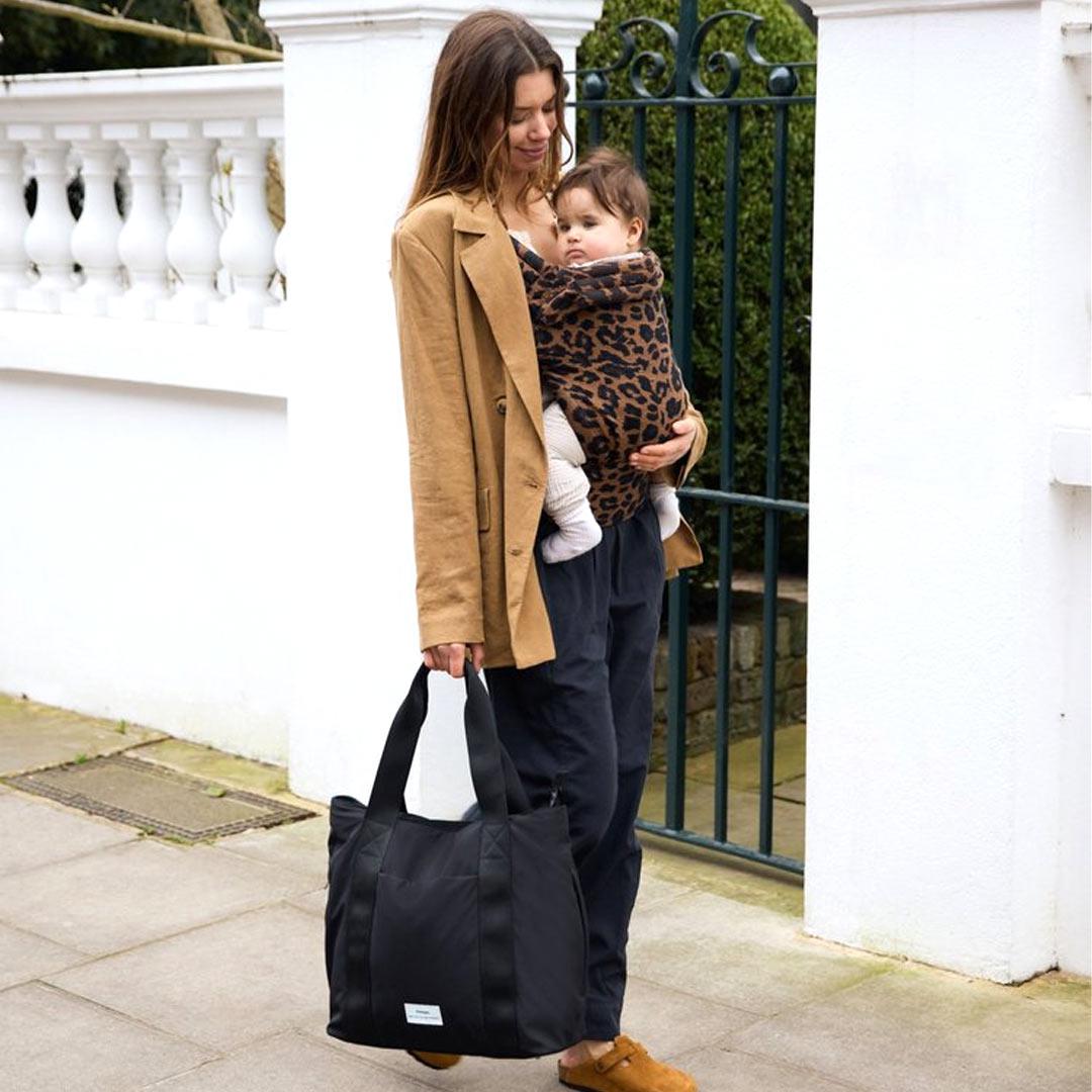 Finnson Selby Eco Changing Tote With Changing Mat - Black-Changing Bags-Black- | Natural Baby Shower