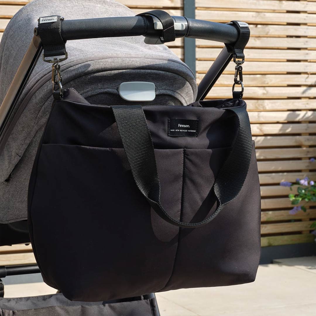 Finnson Sigrid Eco Changing Tote Bag - Black-Changing Bags-Black-One Size | Natural Baby Shower