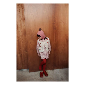 Emile et Ida - Kleid mit Blumenmuster und Claudine-Kragen | Rosa