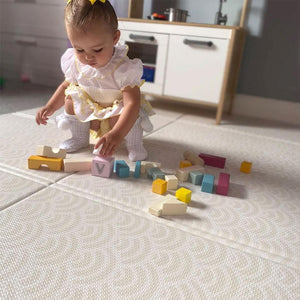 FOLDiMATS Playmat 130x190cm - Botanical Scallop-Play Mats-Botanical Scallop-130x190cm | Natural Baby Shower