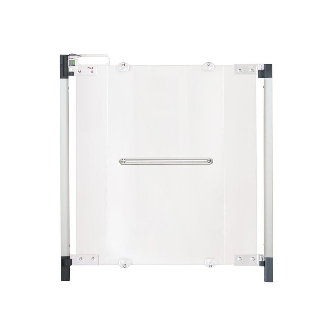 Fred Screw Fit Stairgate - Clear Acrylic Panel/Dark Grey Fittings-Stair Gates-Clear Acrylic Panel/Dark Grey Fittings- | Natural Baby Shower