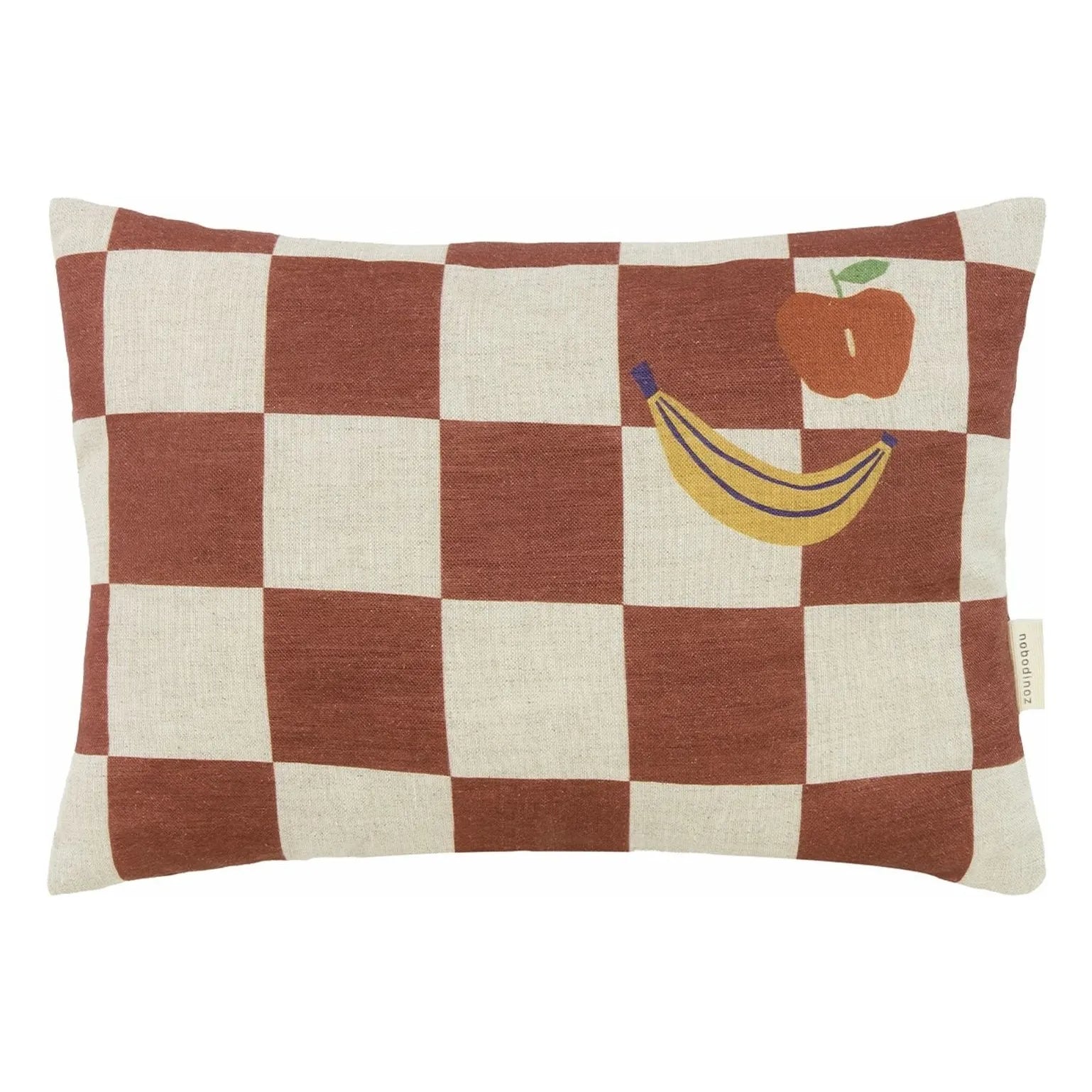 Nobodinoz - Fruits Vibes dikdörtgen yastık - French Linen | Camel