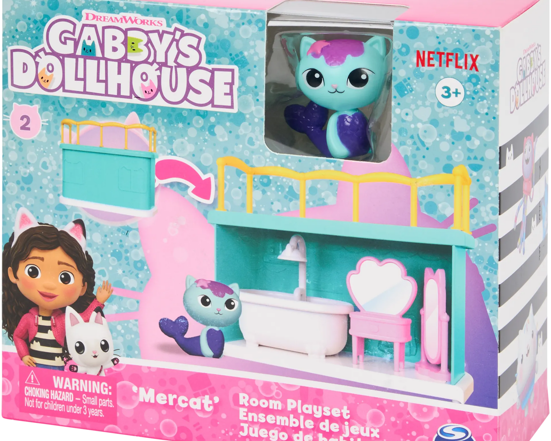 Gabbys Dollhouse - Mercat ile Banyo Macerası Oyuncak Seti