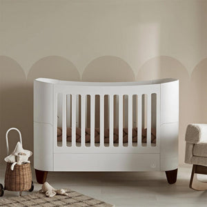 Gaia Baby Serena Cot Bed & Dresser Set - White / Walnut-Nursery Sets-White / Walnut-Without Mattress | Natural Baby Shower